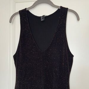 Black Sparkle Sleeveless Dress
